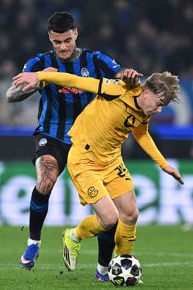 Mg Bergamo 25 02 2026 - Champions League Atalanta-Borussia Dortmund foto Matteo Gribaudi Image nella foto: Daniel Svensson-Gianluca Scamacca 