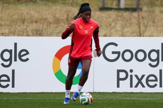 Frankfurt am Main, Deutschland 25. Februar 2026: Vorbereitung auf das Frauen WM-Qualifikationsspiel Deutschland vs. Slovenien - Training Im Bild: Nicole Anyomi (Deutschland) Copyright: HMBxMedia MadeleinexFantini