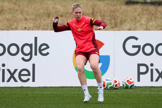 Frankfurt am Main, Deutschland 25. Februar 2026: Vorbereitung auf das Frauen WM-Qualifikationsspiel Deutschland vs. Slovenien - Training Im Bild: Rebecca Knaak (Deutschland) Copyright: HMBxMedia MadeleinexFantini
