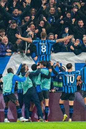 25.02.2026, Atalanta Bergamo vs. Borussia Dortmund, UEFA Champions League, Playoffs-Rückspiel Tor zum 3:0 durch Mario Pasalic (Atalanta Bergamo) Regulations prohibit any use of photographs as image sequences and or quasi video Copyright: xBahhoxKarax