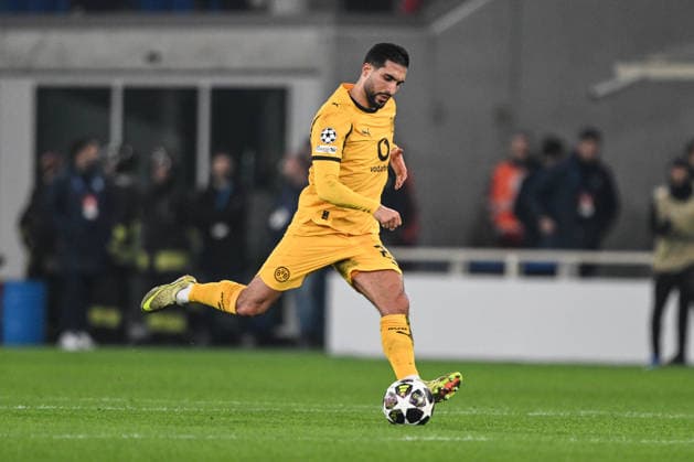 Atalanta BC v Borussia Dortmund - UEFA Champions League 2025 26 League Knockout Play-off Second Leg Emre Can of Borussia Dortmund is in action during the UEFA Champions League 2025 2026 Knockout Play-off Second Leg between Atalanta BC and Borussia Dortmund at Gewiss Stadium in Bergamo, Italy, on February 25, 2026. Bergamo Italy  Copyright: xTizianoxBallabiox originalFilename:ballabio-atalanta260225_npUjn.jpg