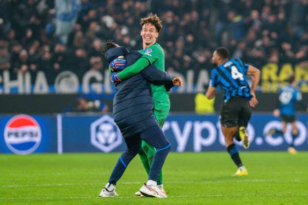 25.02.2026, Atalanta Bergamo vs. Borussia Dortmund, UEFA Champions League, Playoffs-Rückspiel Marco Carnesecchi (Atalanta Bergamo) Regulations prohibit any use of photographs as image sequences and or quasi video Copyright: xBahhoxKarax