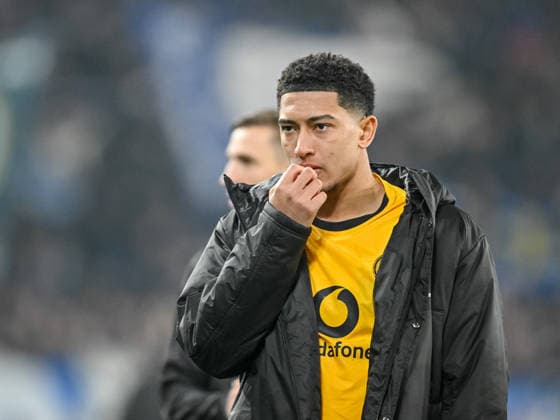 Jobe Bellingham (Borussia Dortmund) looks dejected during the UEFA Champions League 2025 26 League Knockout Play-off Second Leg match between Atalanta BC and Borussia Dortmund at Stadio di Bergamo on February 25, 2026 in Bergamo, Italy. (Photo by Harry Langer DeFodi Images) -