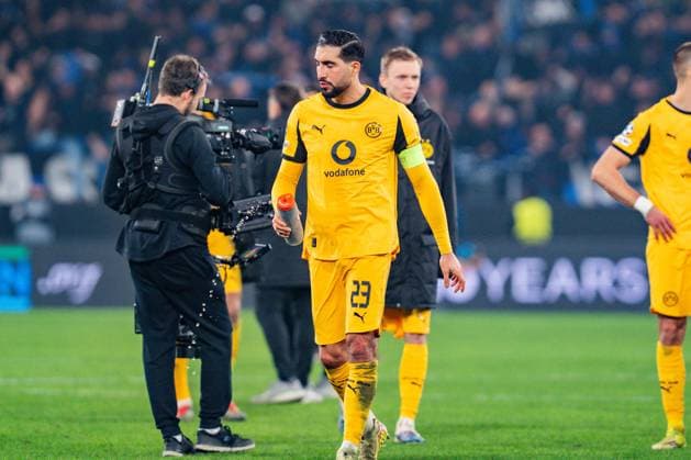 25.02.2026, Atalanta Bergamo vs. Borussia Dortmund, UEFA Champions League, Playoffs-Rückspiel Emre Can (Borussia Dortmund, 23) Regulations prohibit any use of photographs as image sequences and or quasi video Copyright: xBahhoxKarax