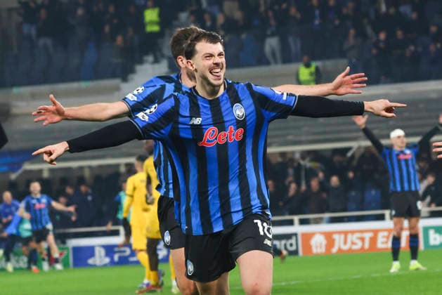 Atalanta BC v Borussia Dortmund - UEFA Champions League 2025 26 League Knockout Play-off Second Leg Lazar Samardzic celebrates the goal during the UEFA Champions League 2025 26 League Knockout Play-off Second Leg match between Atalanta BC and Borussia Dortmund in Bergamo, Italy, on February 25, 2026, at New Balance Arena Bergamo Bergamo Italy  Copyright: xMairoxCinquettix originalFilename:cinquetti-atalanta260225_npKMU.jpg