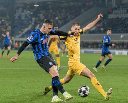 Atalanta BC v Borussia Dortmund - UEFA Champions League 2025 26 League Knockout Play-off Second Leg Krstovic of Atalanta BC is in action during the UEFA Champions League 2025 26 League Knockout Play-off Second Leg match between Atalanta BC and Borussia Dortmund at the New Balance Arena in Bergamo, Italy, on February 25, 2026. Bergamo Italy  Copyright: xStefanxPanaitescux originalFilename:panaitescu-notitle260225_npkMc.jpg