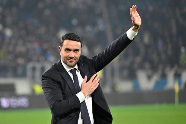 RAFFAELE PALLADINO Coach, Atalanta, Champions League 2025-26, Atalanta-Borussia Dortmund 4-1, esultanza, jubel, joy, celebration, single shot, gesti CHAMPIONS LEAGUE 2025-26 ATALANTA-BORUSSIA DORTMUND 4-1