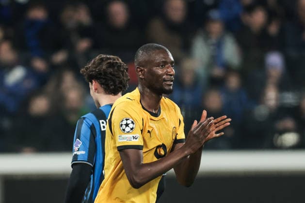 Atalanta BC v Borussia Dortmund - UEFA Champions League 2025 26 League Knockout Play-off Second Leg Serhou Guirassy of Borussia Dortmund participates in the UEFA Champions League 2025 26 League Knockout Play-off Second Leg match between Atalanta BC and Borussia Dortmund in Bergamo, Italy, on February 25, 2026, at New Balance Arena. Bergamo Italy  Copyright: xEmanuelexComincinix originalFilename:comincini-atalanta260225_nppqH.jpg