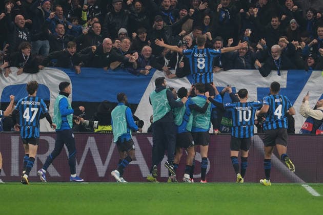 Atalanta BC v Borussia Dortmund - UEFA Champions League 2025 26 League Knockout Play-off Second Leg Mario Pasalic of Atalanta BC 1907 celebrates after scoring a third goal in the UEFA Champions League 2025 2026, Playoff Phase MD2 football match between Atalanta BC and Borussia Dortmund at New Balance Arena in Bergamo, Italy, on February 25, 2026. Bergamo Italy Italy  Copyright: xRobertoxTommasinix originalFilename:tommasini-atalanta260225_npI6O.jpg
