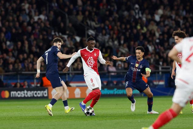February 25, 2026, Paris, Paris, France: Folarin BALOGUN of AS MONACO in action during the match of UEFA Champions League between Paris Saint Germain and As Monaco at Parc des Princes Stadium - on February 25 2026 Paris - France Soccer Champion s League 2026 Paris Saint Germain Vs As Monaco  - ZUMAb253 20260225_zsp_b253_003 Copyright: xLoicxBaratouxx