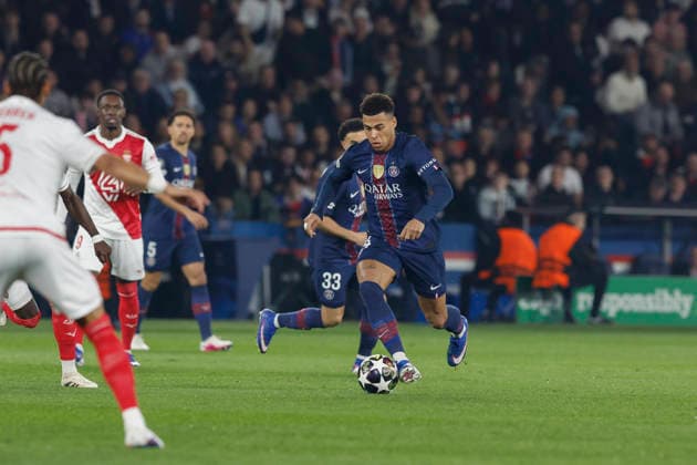 February 25, 2026, Paris, Paris, France: Do siro DOUE of Paris Saint Germain in action during the match of UEFA Champions League between Paris Saint Germain and As Monaco at Parc des Princes Stadium - on February 25 2026 Paris - France Soccer Champion s League 2026 Paris Saint Germain Vs As Monaco  - ZUMAb253 20260225_zsp_b253_005 Copyright: xLoicxBaratouxx