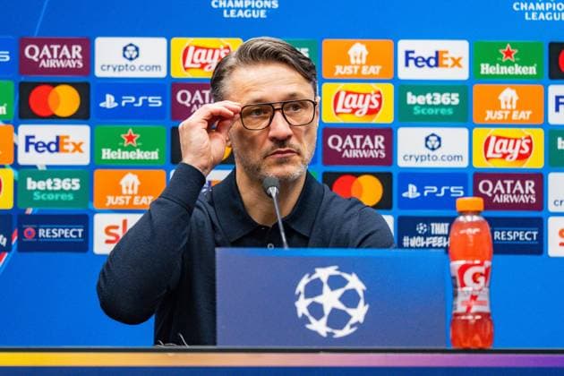 25.02.2026, Atalanta Bergamo vs. Borussia Dortmund, UEFA Champions League, Playoffs-Rückspiel Pressekonferenz nach dem Spiel mit Niko Kovac (Borussia Dortmund, Trainer) Regulations prohibit any use of photographs as image sequences and or quasi video Copyright: xBahhoxKarax