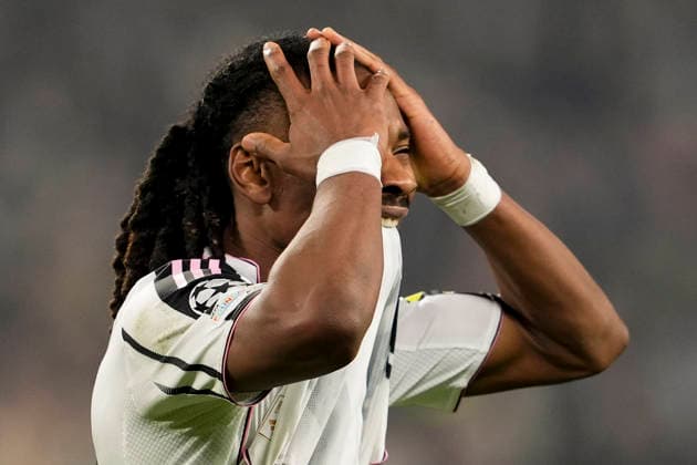 Juventus Khephren Thuram reacts during the Uefa Champions League soccer match between Juventus and Galatasaray at the Allianz Stadium in Turin, playoff 2 2, north west Italy - January 25, 2026. - Soccer  Copyright: xFabioxFerrari LaPressex