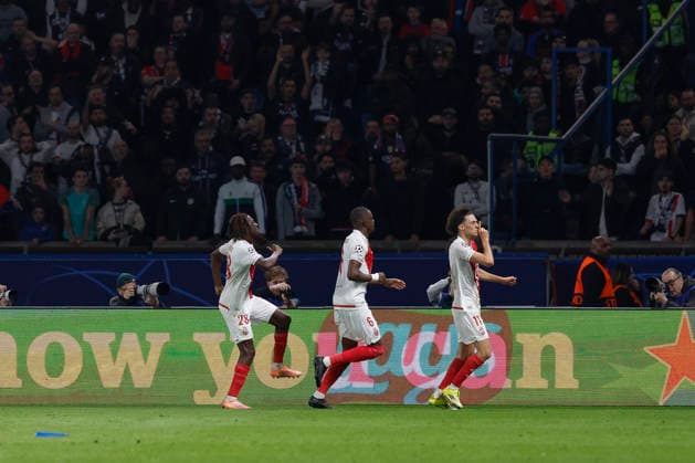 February 25, 2026, Paris, Paris, France: Maghnes AKLIOUCHE of AS MONACO celebrates after scoring during the match of UEFA Champions League between Paris Saint Germain and As Monaco at Parc des Princes Stadium - on February 25 2026 Paris - France Paris France - ZUMAb253 20260225_zsp_b253_009 Copyright: xLoicxBaratouxx