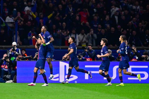 FOOTBALL : PSG vs Monaco - Ligue des Champions - 25 02 2026 Marquinhos ( 5 - PSG ) celebrates after scoring during the UEFA Champions League match between Paris Saint Germain and AS Monaco at Parc Des Princes on February 25 , 2026 in Paris, France. ( Photo by Federico Pestellini PsnewZ ) ParisFrance  Copyright: xFedericoxPestellinix