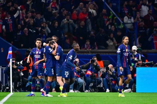 FOOTBALL : PSG vs Monaco - Ligue des Champions - 25 02 2026 Marquinhos ( 5 - PSG ) celebrates with teammates during the UEFA Champions League match between Paris Saint Germain and AS Monaco at Parc Des Princes on February 25 , 2026 in Paris, France. ( Photo by Federico Pestellini PsnewZ ) ParisFrance  Copyright: xFedericoxPestellinix