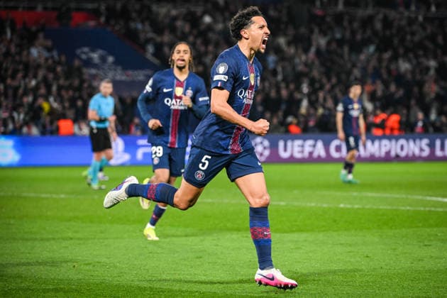 February 25, 2026, Paris, France, France: MARQUINHOS of PSG celebrates his goal during the UEFA Champions League match between Paris Saint-Germain (PSG) and AS Monaco at Parc des Princes Stadium on February 25, 2026 in Paris, France. Paris Saint-Germain V AS Monaco - UEFA Champions League  - ZUMAm308 20260225_zsp_m308_013 Copyright: xMatthieuxMirvillex