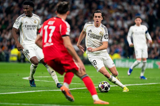 REAL MADRID CF v SL BENFICA. CHAMPIONS LEAGUE 2025 2026. KO PLAY-OFFS 2ND LEG MATCH. Real Madrid CF s Alvaro Carreras during Champions League 2025 2026, KO Play-Offs 2nd leg match. February 25, 2026. (ALTERPHOTOS Tomas Garrido) MadridSpain  Copyright: xTomasxGarridox