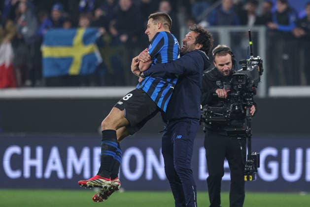 Atalanta v Borussia Dortmund, UEFA Champions League, Bergamo, Italy Bergamo, Italy. 25th, February 2026. Mario Pasalic of Atalanta celebrates during the UEFA Champions League match between Atalanta B.C. and Borussia Dortmund at New Balance Arena in Bergamo. Italy, Bergamo  Copyright: xGonzalesxPhoto StefanoxNicolix