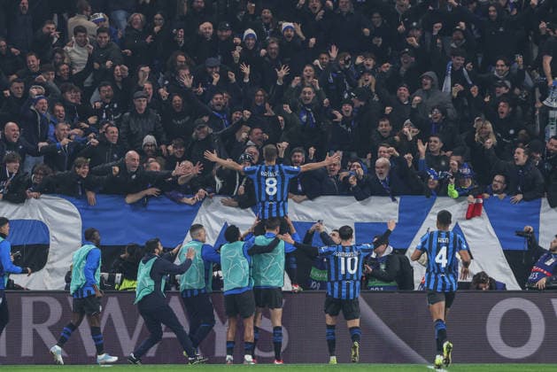 Atalanta v Borussia Dortmund, UEFA Champions League, Bergamo, Italy Bergamo, Italy. 25th, February 2026. Mario Pasalic (8) Atalanta scores for 3-0 during the UEFA Champions League match between Atalanta B.C. and Borussia Dortmund at New Balance Arena in Bergamo. Italy, Bergamo  Copyright: xGonzalesxPhoto StefanoxNicolix