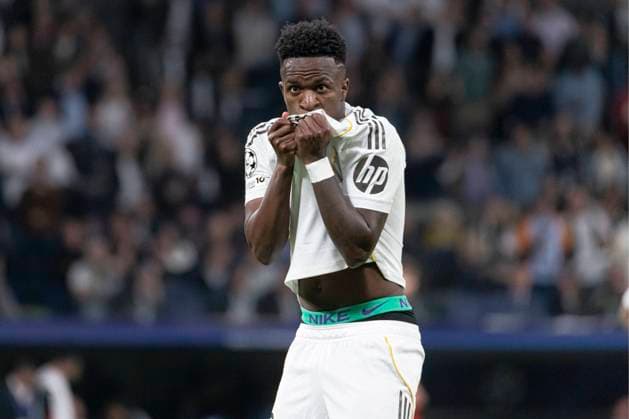 UEFA Champions League soccer match Real Madrid vs Benfica at Santiago Bernabeu stadium in Madrid, Spain. 25 February 2026 Vinicius Jr celebrates a goal 900 Cordon Press  900 CordonxPress LOF - Champions League Real Madrid vs Benfica
