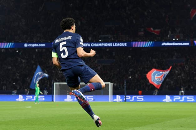 FOOTBALL : Paris Saint Germain Vs AS Monaco - Ligue des Champions - 25 02 2026 Joie - But de Marquinhos (PSG) ParisFrance  Copyright: xMichaelxBaucherx