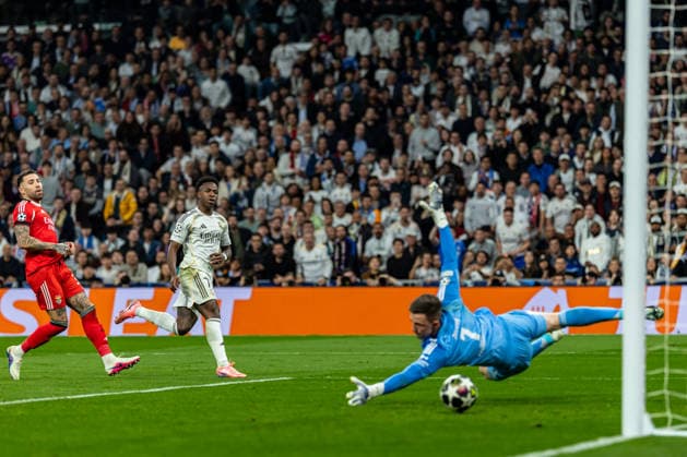 FBL-Uefa Champions League 2025-26 Real Madrid - SL Benfica Vinicius Junior of Real Madrid scores his team s second goal during the UEFA Champions League 2025-26 League Play-off Second Leg match between Real Madrid and Lisboa e Benfica on Wednesday 25 February 2026 in Madrid, Spain Copyright: HMBxMedia CarlosxSilva