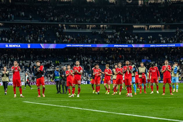 FBL-Uefa Champions League 2025-26 Real Madrid - SL Benfica SL Benfica reacts and dissapointed during the UEFA Champions League 2025-26 League Play-off Second Leg match between Real Madrid and Lisboa e Benfica on Wednesday 25 February 2026 in Madrid, Spain Copyright: HMBxMedia CarlosxSilva
