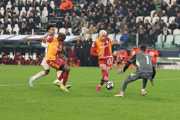 TURIN, ITALY, FEB. 25, 2026 SOCCER UEFA CHAMPIONS LEAGUE, JUVENTUS TURIN vs GALATASARAY Baris Alper Yilmaz (Galatasaray) final scoring TURIN TURIN, ITALY Allianz Stadion Juventus Turin Allianz Stadion ITALY