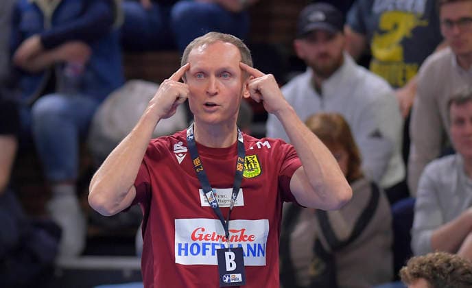 25.02.2026, Hagens Trainer Pavel Prokopec, Handball, 2. Bundesliga, HC Elbflorenz Dresden - VfL Eintracht Hagen, (c) Dresden
