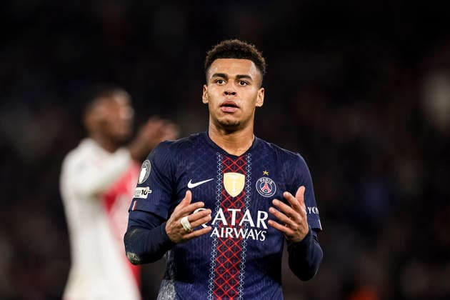 Paris, France - February 25: Desire Doue of Paris Saint Germain reacts during the UEFA Champions League 2025 26 League Knockout Play-off Second Leg match between Paris Saint-Germain and AS Monaco at Parc des Princes on February 25, 2026 in Paris, France. (Photo by Antonio Borga Eurasia Images) Paris Parc des Princes France *** Paris, France February 25 Desire Doue of Paris Saint Germain reacts during the UEFA Champions League 2025 26 League Knockout Play off Second Leg match between Paris Saint Germain and AS Monaco at Parc des Princes on February 25, 2026 in Paris, France Photo by Antonio Borga Eurasia Sport Images Paris Parc des Princes France Copyright: x x2026xEurasiaxSportxImagesx jp-en-EuSpIm-AB6_PSG_Monaco_25Feb2026_PR234