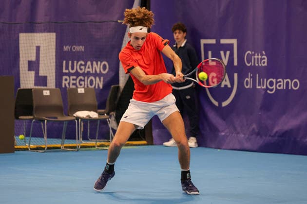 Mika BRUNOLD (SUI) during Challenger Citta di Lugano, International Tennis match in Lugano, Switzerland, February 26 2026  Copyright: xRobertaxCorradin IPAxSportx xipa-agency.netx xx IPA_72049019 IPA_Agency_IPA72049019