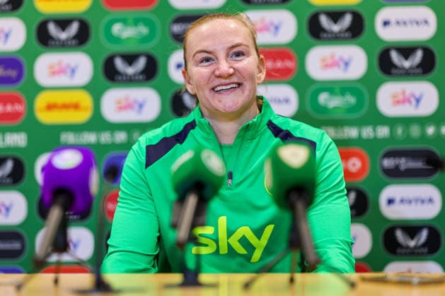 Republic of Ireland WNT press conference, PK, Pressekonferenz FAI National Training Centre, Dublin 26 2 2026 Courtney Brosnan Courtney Brosnan 26 2 2026  Copyright: x INPHO RyanxByrnex RB2_7505