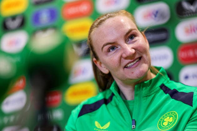 Republic of Ireland WNT press conference, PK, Pressekonferenz FAI National Training Centre, Dublin 26 2 2026 Courtney Brosnan Courtney Brosnan 26 2 2026  Copyright: x INPHO RyanxByrnex RB2_7917
