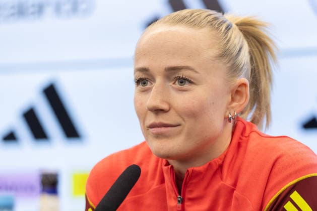 Training und PK Deutsche Fußball-Nationalmannschaft der Frauen Lea Schüller Manchester United, ManU . Training und Pressekonferenz der Frauen-Nationalmannschaft vor den WM-Qualifikationsspielen gegen Slowenien und Norwegen am 26. Februar 2026 in Frankfurt am Main, Frankfurt am Main Hessen Deutschland DFB-Campus
