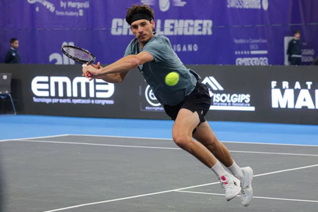 BSI Challenger Lugano - ATP, Tennis Herren Tennis Tournament Marc-Andrea Huesler of Switzerland participates in the BSI Challenger Lugano 2026 at Centro Esposizioni in Lugano, Switzerland, on February 26, 2026. Lugano Switzerland  Copyright: xRobertaxCorradinx originalFilename:corradin-notitle260226_npjE8.jpg