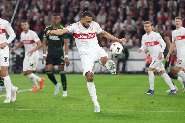26.02.2026, xrekx, Fussball UEFA Europa League, VfB Stuttgart - Celtic Glasgow v.l. Josha Vagnoman (VfB Stuttgart) (DFL DFB REGULATIONS PROHIBIT ANY USE OF PHOTOGRAPHS as IMAGE SEQUENCES and or QUASI-VIDEO) Stuttgart