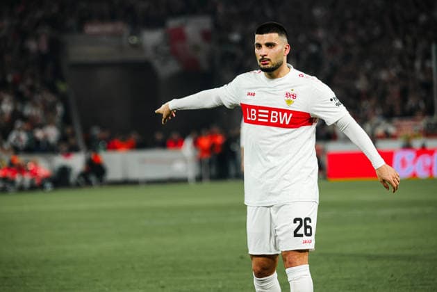 26.02.2026, xhettx, Fussball UEFA Europa League, VfB Stuttgart - Celtic Glasgow v.l. Deniz Undav (VFB Stuttgart, 26) (DFL DFB REGULATIONS PROHIBIT ANY USE OF PHOTOGRAPHS as IMAGE SEQUENCES and or QUASI-VIDEO)