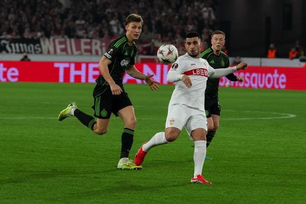 Deniz Undav 26 (VfB Stuttgart) in Aktion, VfB Stuttgart vs. Celtic Glasgow FC, Fussball, Maenner, UEFA Europa League, Saison 2025 2026, Play-off, Round 2 of 2, 26.02.2026 Stuttgart Baden-Wuerttemberg Deutschland