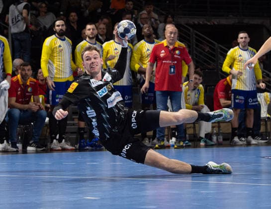 Handball, Herren, Saison 2025 2026, Champions League (Gruppe A, 12. Spieltag), Füchse Berlin - Industria Kielce, Mathias Gidsel (Füchse Berlin), 26.02.2026, Copyright: xSebastianxRäppold MatthiasxKochx
