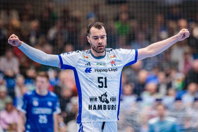 Casper Mortensen (Handball Verein Hamburg, 51) jubelt nach Torerfolg Tor GER, TBV Lemgo Lippe vs. Handball Sport Verein Hamburg, Handball, 1. Bundesliga, 23. Spieltag, Spielzeit 2025 2026, 26.02.2026 GER, TBV Lemgo Lippe vs. Handball Sport Verein Hamburg, Handball, 1. Bundesliga, 23. Spieltag, Spielzeit 2025 2026, 26.02.2026 Lemgo Copyright: xEibner-Pressefoto JanxRollingerx EP_JSK