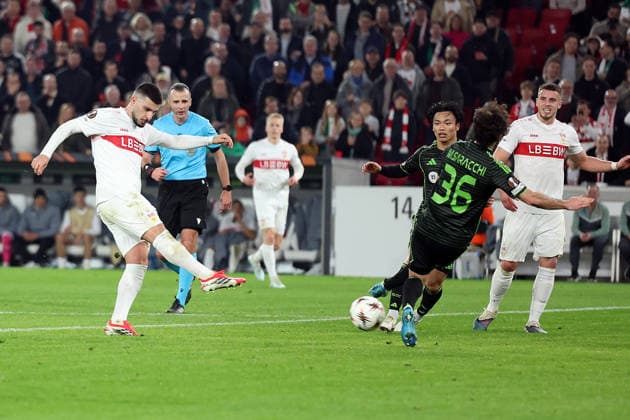 26.02.2026, xrekx, Fussball UEFA Europa League, VfB Stuttgart - Celtic Glasgow v.l. Abseitstor Deniz Undav (VfB Stuttgart) (DFL DFB REGULATIONS PROHIBIT ANY USE OF PHOTOGRAPHS as IMAGE SEQUENCES and or QUASI-VIDEO) Stuttgart