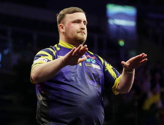 BetMGM Premier League Night 4, SSE Airtricity Arena, Belfast 26 2 2026 Quarter-Final Jonny Clayton vs Luke Littler Luke Littler reacts Luke Littler reacts 26 2 2026  Copyright: x INPHO Presseye JonathanxPorterx 260226JP2Darts032