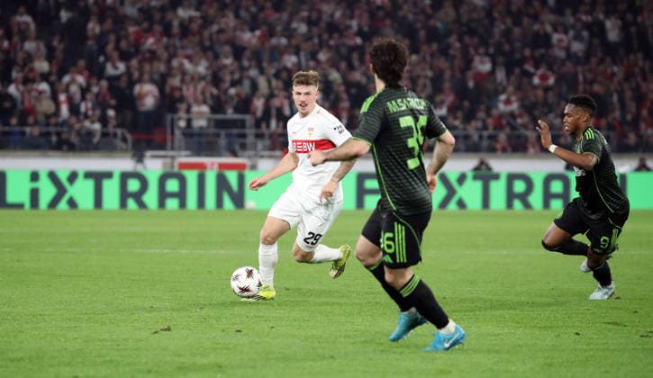 26.02.26 VfB Stuttgart - Celtic Glasgow Deutschland, Stuttgart, 26.02.2026, Fussball, UEFA Europa League, Saison 2025 2026, Play-Offs, Rückspiel, VfB Stuttgart - Celtic Glasgow: Finn Jeltsch (VfB Stuttgart).