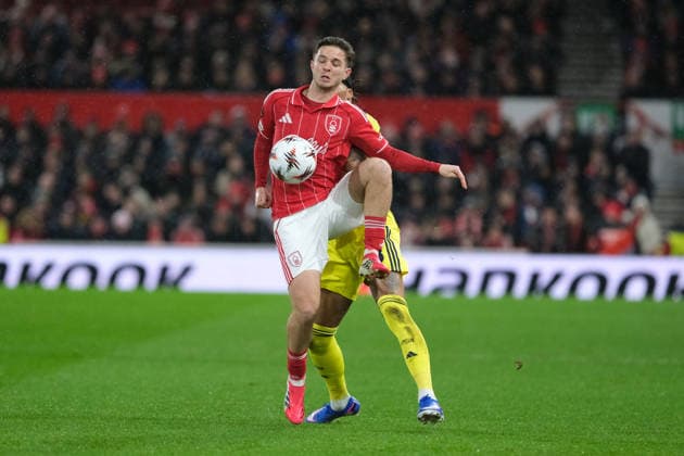 James McAtee of Nottingham Forest seen in action during the UEFA Europa league football match between Nottingham Forest and Fenerbahce at City Ground in Nottingham. Copyright: xPaulxBonserx xSportsxPressxPhotox Sportspressphoto_SPR97799