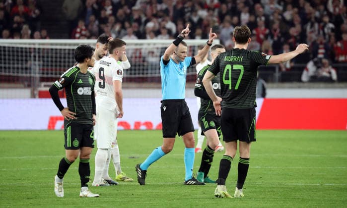 26.02.26 VfB Stuttgart - Celtic Glasgow Deutschland, Stuttgart, 26.02.2026, Fussball, UEFA Europa League, Saison 2025 2026, Play-Offs, Rückspiel, VfB Stuttgart - Celtic Glasgow: Irfa Peljto (Schiedsrichter).