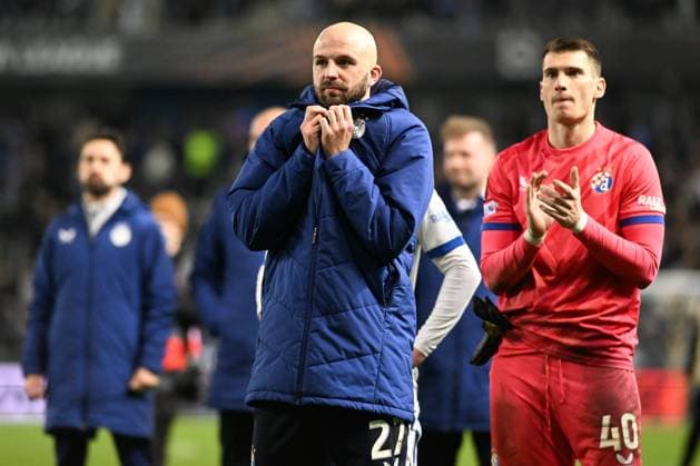 Dinamo s Josip Misic looks dejected after a soccer game between Belgian team KRC Genk and Croatian GNK Dinamo Zagreb, Thursday 26 February 2026 in Genk, in the play-off for the knockout phase of the UEFA Europa League tournament. Genk won the first leg 1-3. JILLxDELSAUX  x165503992x