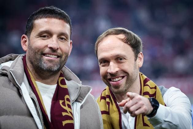 VfB-Legenden und Ex-Spieler Kevin Kuranyi und Andreas Hinkel, VfB Stuttgart vs. Celtic Glasgow FC, Fussball, Maenner, UEFA Europa League, Saison 2025 2026, Play-off, Round 2 of 2, 26.02.2026 Stuttgart Baden-Wuerttemberg Deutschland