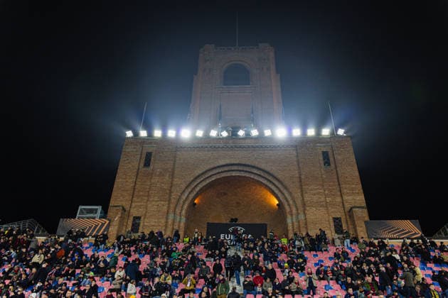 260226 Stadio Renato Dall Ara ahead of the UEFA Europa League football match between Bologna and Brann on February 26, 2026 in Bologna. Photo: Marius Simensen BILDBYRAN COP 238 MM0058 bbeng bologna brann football fotball fotboll soccer uefa europa league Copyright: MARIUSxSIMENSEN BB260226ZC022
