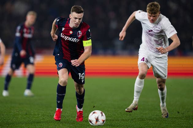 260226 Lewis Ferguson of Bologna during the UEFA Europa League football match between Bologna and Brann on February 26, 2026 in Bologna. Photo: Marius Simensen BILDBYRAN COP 238 MM0058 bbeng bologna brann football fotball fotboll soccer uefa europa league Copyright: MARIUSxSIMENSEN BB260226ZQ022